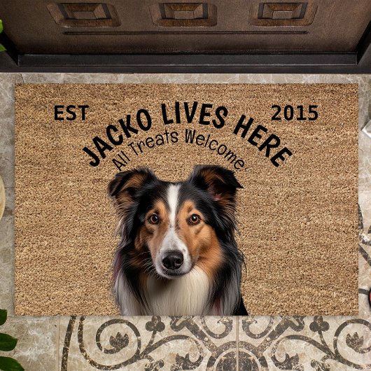 Collie gepersonaliseerde huisdier deurmat