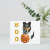 Collie (glad) Boo Briefkaart (Staand voorkant)