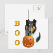 Collie (glad) Boo Briefkaart (Voorkant / Achterkant)