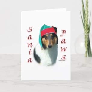 Collie (glad) Santa Paws Feestdagen Kaart