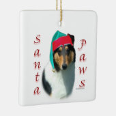 Collie (glad) Santa Paws Keramisch Ornament (Rechts)