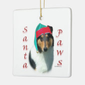 Collie (glad) Santa Paws Keramisch Ornament (Links)