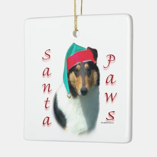 Collie (glad) Santa Paws Keramisch Ornament (Links)