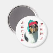 Collie (glad) Santa Paws Magneet (Voorkant / Achterkant)