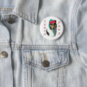 Collie (glad) Santa Paws Ronde Button 5,7 Cm (In situ)