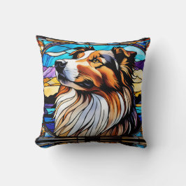 Collie Glas in lood look Kussen