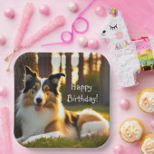 Collie Happy Birthday Papieren Bordje (Feest)