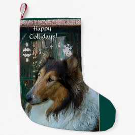 Collie Happy Collidays Kerstmis Kleine Kerstsok