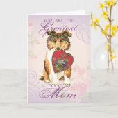Collie Heart mama Kaart (Gele Bloem)