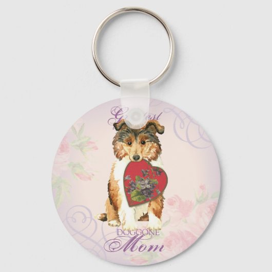 Collie Heart mama Sleutelhanger (Voorkant)