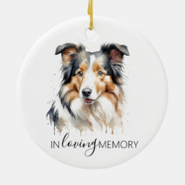 Collie-herdenkingswaterverf kerst keramisch ornament