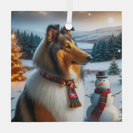 Collie Holiday Glas Ornament (Achterkant)