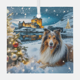 Collie Holiday  Glas Ornament