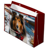 Collie Holiday  Groot Cadeauzakje (Voorkant Gekanteld)