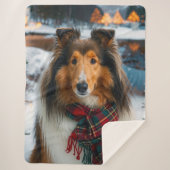Collie Holiday Sherpa Blanket Sherpa Deken (Voorkant)