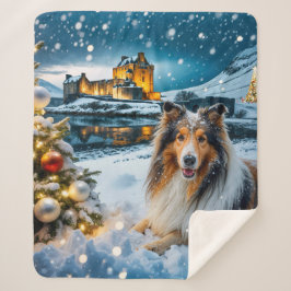 Collie Holiday  Sherpa Deken
