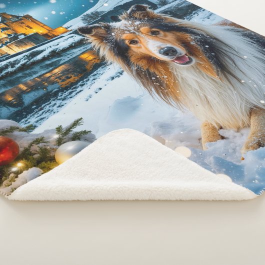 Collie Holiday Sherpa Deken (3/4)