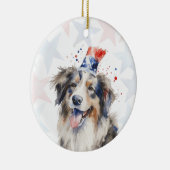 Collie Hond, 4 juli Persoonlijk Keramisch Ornament (Rechts)