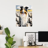 Collie - Hond Art Print (Thuiskantoor)