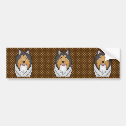 Collie-hond Cartoon-pootjes Bumpersticker (Voorkant)
