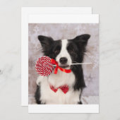 Collie hond feestdagenkaart (Voorkant / Achterkant)