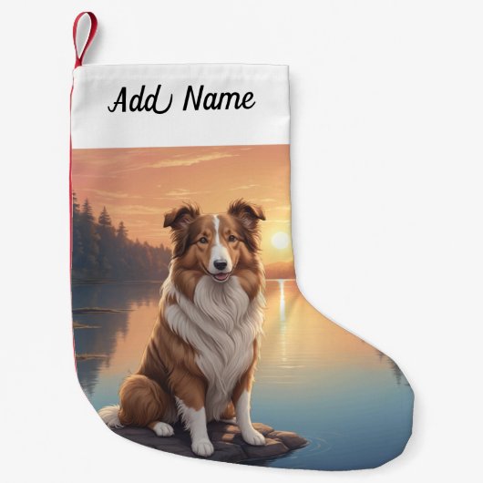 Collie Hond Kleine Kerstsok (Voorkant)