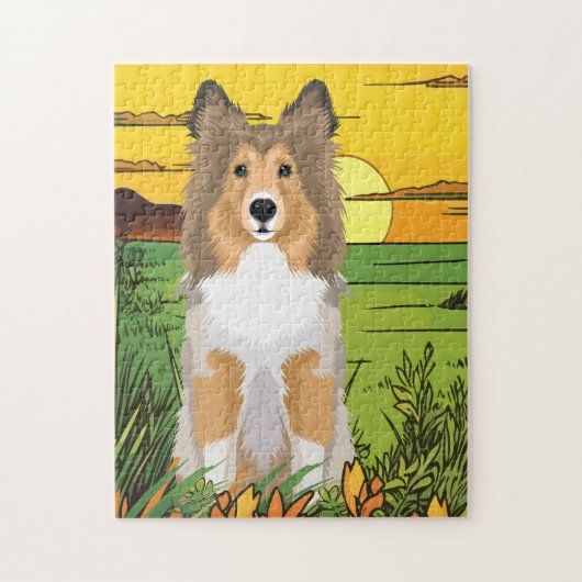 Collie hond legpuzzel (Verticaal)