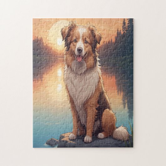 Collie hond legpuzzel (Verticaal)