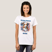 Collie Hond met Amerikaanse vlag T-shirt (Voorkant volledig)