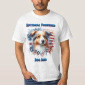 Collie Hond met Amerikaanse vlag T-shirt (Voorkant)