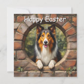 Collie hond - Pasen Feestdagenkaart (Achterkant)