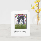Collie Hond Pet Sympathie Kaart (Gele Bloem)