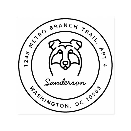 Collie hond retour adres stempel zelf-inkt (Design)