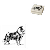 Collie hond rubber stempel (Gestempeld)