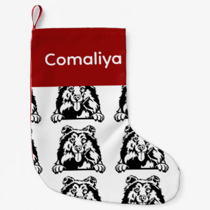 Collie hond sokken Gepersonaliseerd hond Sokken -  Kleine Kerstsok