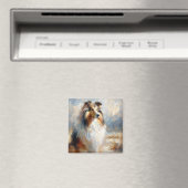 Collie Hond - Trouwse Blik Schilderij Magneet (Insitu (Vaatwasser))