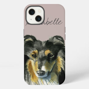 Collie hond waterverf illustratie iPhone 13 hoesje