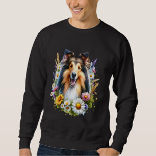 Collie-hond Zomer Wilde Bloemen Margrieten Kunstwe Trui