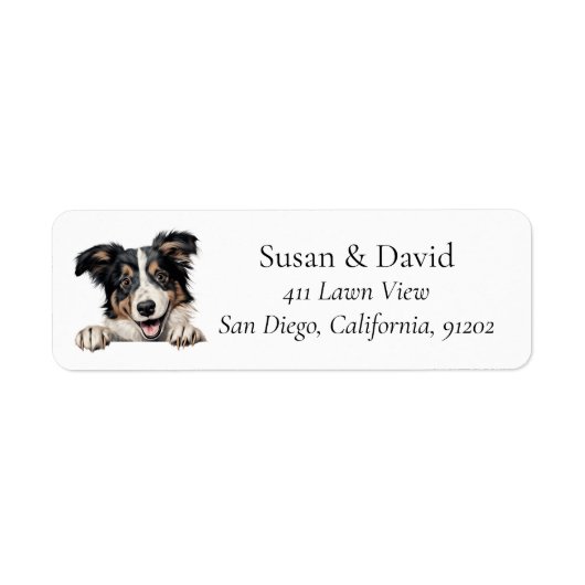 Collie Hondenras Pet Lovers Etiket (Voorkant)