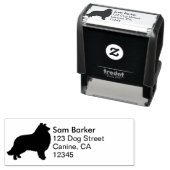 Collie Hondenras Silhouette retouradres Zelfinktende Stempel (In situ)