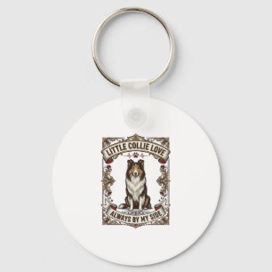 Collie-hondliefhebbers T-shirt met vintage gravure Sleutelhanger