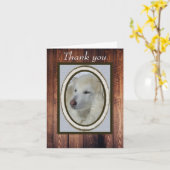 Collie/Husky Foto & Hout Dank u Blank Kaart (Gele Bloem)