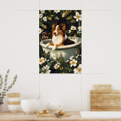 Collie in badposter, Grappige hondposter, Collie Poster (Keuken)