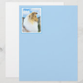 Collie in bergen (ruw) Schilderen - Dog Art (Voorkant / Achterkant)