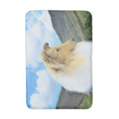 Collie in bergen (ruw) Schilderen - Dog Art Badmat (Voorkant Verticaal)