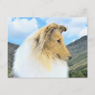 Collie in bergen (ruw) Schilderen - Dog Art Briefkaart