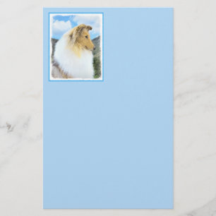 Collie in bergen (ruw) Schilderen - Dog Art Briefpapier