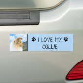 Collie in bergen (ruw) Schilderen - Dog Art Bumpersticker (Op auto)