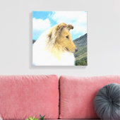 Collie in bergen (ruw) Schilderen - Dog Art Canvas Afdruk (Insitu (Woonkamer))