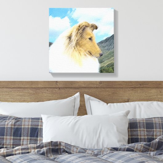 Collie in bergen (ruw) Schilderen - Dog Art Canvas Afdruk (Insitu (Slaapkamer))